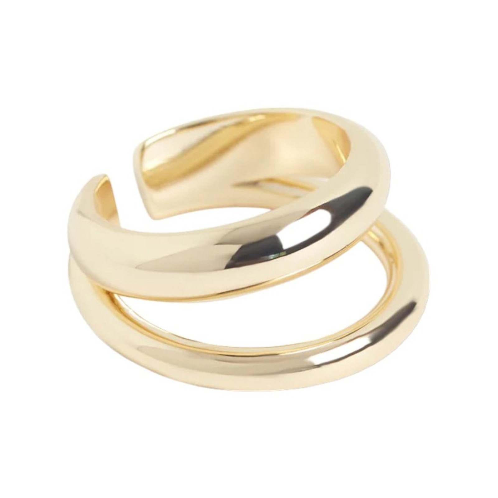 Loren Stewart Deux Open Band Gold Plated Brass Rings Size 7 Nwt 150 Msrp 65$